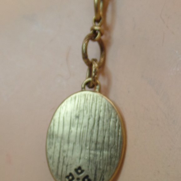 Patricia Nash Goldtone Map Print of France Oval Link Y Necklace Charm Adj 19" L - Picture 4 of 9